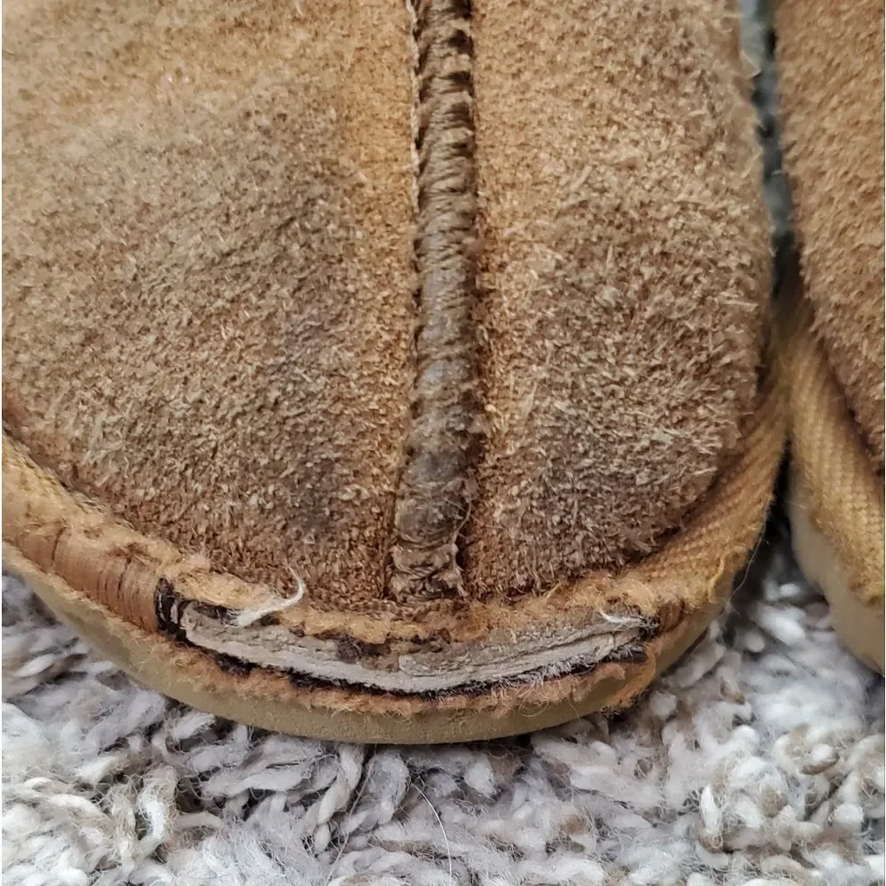 Ugg Brown Suede Slippers With Scherling Lining